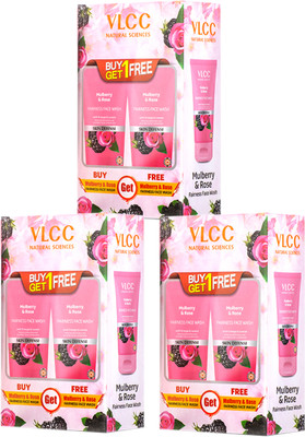 VLCC Mulberry & Rose Facewash Buy One Get One(Pack of 3) Face Wash(900 ml)