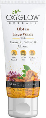 OXYGLOW Ubtan Natural & Tan Removal,Enhance Skin Complexion with Turmeric,Saffron & Almond,Deep Cleansing Face Wash(100 g)