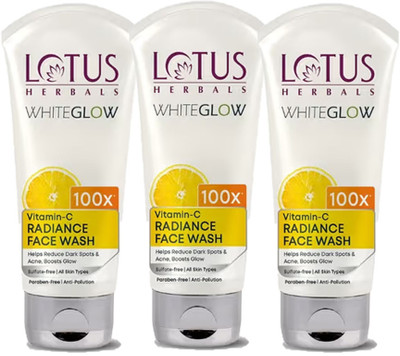 LOTUS HERBALS Whiteglow Vitamin-C Radiance Face wash 100g ( Pack of 3 ) Face Wash(3 g)