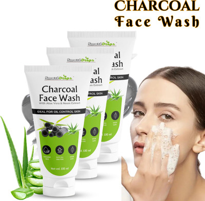 smartdrops Charcoal Facewash For Radiant & Glowing Skin | Instantly Brightens Face Wash(300 ml)