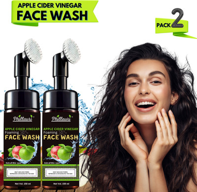 Phillauri Foaming Apple Cider with Wheatgerm with in built brush  Face Wash(300 ml)