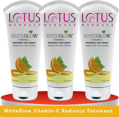 LOTUS HERBALS WhiteGlow Vitamin-C Radiance Facewash ( Pack of 3 ) ( 100gm * 3 ) Face Wash(300 g)