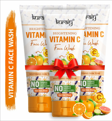 kuraiy  Cream With Natural Deep Moisturizing Face wash Tube pack of 3 Face Wash(75 ml)