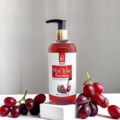 Beleza professional Red Wine  with Red Grape Reduces fine lines and Wrinkles Extract Face Wash(300 ml)