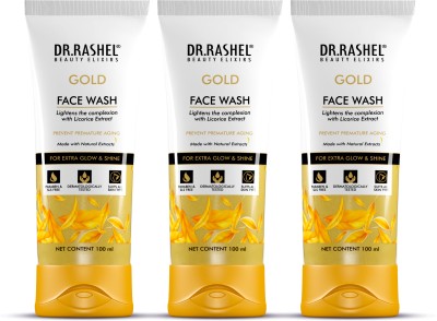 DR.RASHEL Gold Facewash Combo for Lighten Complexion & Glowing Skin For Men and women Face Wash(300 ml)