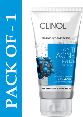 MOSKLIN CLINOL CHARCOAL FACEWASH FOR BLACKHEAD REMOVES & DEEP CLEANSING PACK OF - 70g x 1 Face Wash(70 g)
