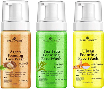 PARK DANIEL Argan, Tea Tree & Ubtan  - Deep Cleansing Pack of 3 150ML(450 ML) Face Wash(450 ml)