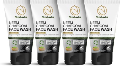 NIMBARKA Neem Charcoal Facewash Deep cleansing, Anti-bacterial & Oil control 100ML Pack of 4 Face Wash(400 ml)