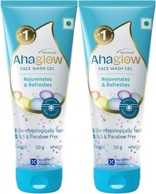 ahaglow Advanced  Gel,50 gm x Pack of 2 Face Wash(100 g)