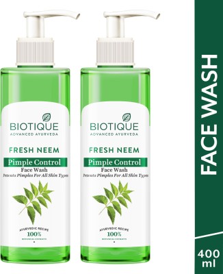 BIOTIQUE Fresh Neem Pimple Control  | Pimple & Acne removal Face Wash(400 ml)