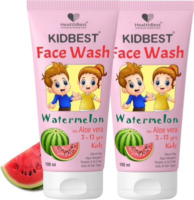 HealthBest Kidbest Facewash for 3-13 Years Kids | Each 100ml (Pack of 2) Face Wash(200 ml)