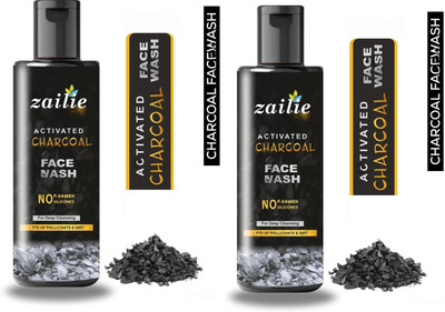Zailie Face wash Charcoal with Activated Charcoal for Oil Control 200 ml. Face Wash(200 g)