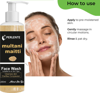 PERLENTE Multani Mitti For Oliy Skin Redient Face Remove Dir-ts, Controls Face Wash(200 g)