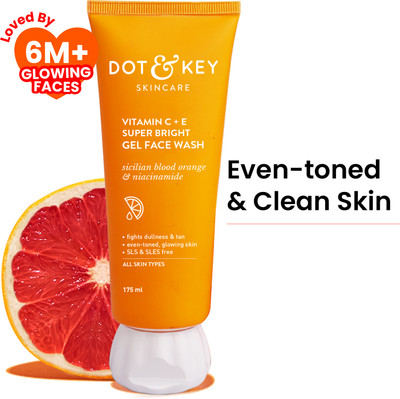 Dot & Key Vitamin C + E Super Bright Gel For Glowing And Brightening Skin |All Skin Type | Face Wash(175 ml)