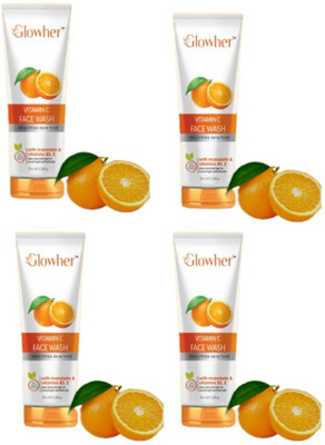GLOWHER Vitamin C face wash pack of 4 Face Wash(70 ml)