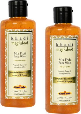 MEGHDOOT Khadi Mix Fruit  For Ayurvedic Cleanser For Skin Pigmentation with 210ML Face Wash(420 ml)