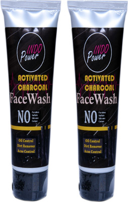 INDO POWER Aa70- ACTIVATED CHARCOAL FACEWASH COMBO PACK (2x100gm.) Face Wash(200 g)