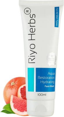 Riyo Herbs Aqua Restoration Hydrating Facewash | Grapefruit and Moringa Extracts Foaming Facewash | With Sulphate Free For Deep Cleansing Face Wash(100 g)