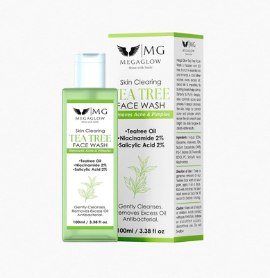 MEGAGLOW Tea tree face wash help to remove acne & pimples Face Wash(100 ml)