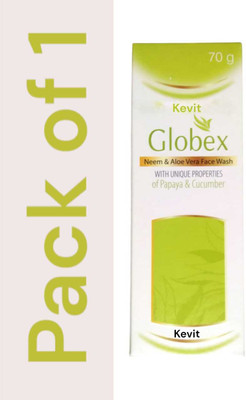 Kevit globex neem and aloevera face wash of papaya and cucumber  Face Wash(70 g)