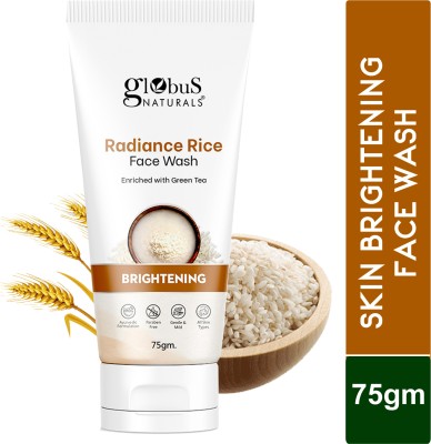 Globus Naturals Radiance Rice, Enriched With Green Tea, For Skin Brightening Face Wash(75 g)