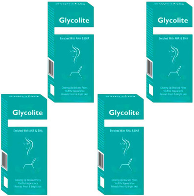 Glycolite FACEWASH ENRICHED WITH AHA & BHA FOR CLEAN & SOFT SKIN PACK OF 60ml x 4 Face Wash(240 ml)