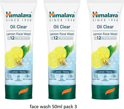 Himalaya Herbals OIL CLYER LEMEN FACE WASH 50ML PACK OF 3{50ml} Face Wash(150 ml)