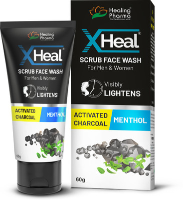 XHEAL Activated Charcoal Scrub FaceWash for Anti-Acne/Pimples & Oily Skin | Scrub for Women & Men Face Wash(60 g)