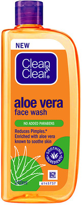 Clean & Clear Aloe Vera| Reduces pimples | Enriched with Aloe Vera to soothe skin Face Wash(240 ml)