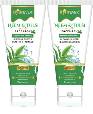 AyurEver Neem Tulsi Facewash enriched with Vitamin E for Glowing Skin Face Wash(200 ml)