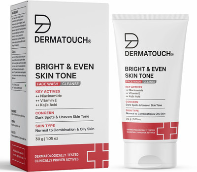 Dermatouch Bright & Even Tone with Niacinamide, Vitamin E and Kojic Acid Face Wash(30 g)