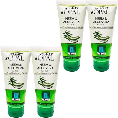 NG MART OPAL NEEM & ALOEVERA FACEWASH FOR PURIFYING & CLEANSING SKIN PACK OF - 4 Face Wash(240 g)