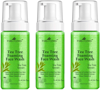 PARK DANIEL Herbal Tea Tree Foaming  For Deep Cleansing Combo of 3 150 ML(450 ML) Face Wash(450 ml)