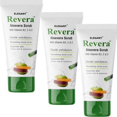 MOSKLIN REVERA ALOEVERA SCRUB FOR IMPROVE SKI TONE & SMOOTH SKIN PACK OF 100ml x 3 Face Wash(300 ml)