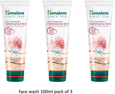 Himalaya Herbals clear complexion brightening face wash 100ml pack of 3{100ml each} Face Wash(300 ml)