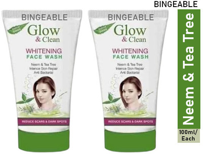 Crynn Anti-Bacterial Neem & Tea Tree  - Glow & Clean (100ml Each) Face Wash(200 ml)