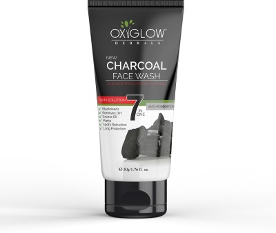 OXYGLOW 7 in one Charcoal |Deep Exofilation|Removes Blackheads & Whiteheads|Pore Cleansing|Spots & Oil Reduction Face Wash(50 g)