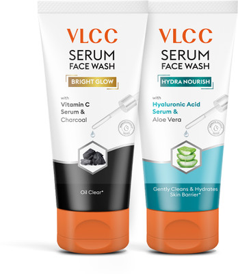 VLCC Vitamin C & Charcoal Serum  For AM & Aloe Vera Serum  For PM Face Wash(200 ml)