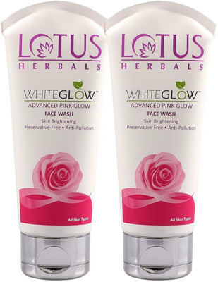 LOTUS HERBALS WhiteGlow Advanced Pink Glow Brightening _50gm ( Pack of 2 ) Face Wash(100 g)