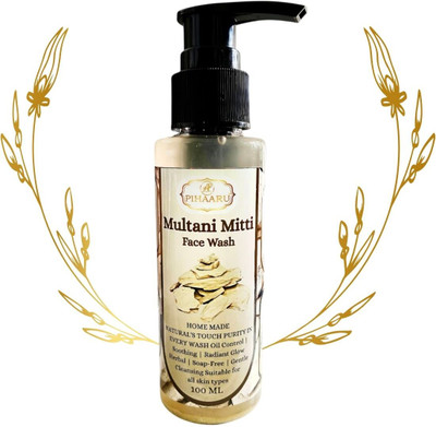 Pihaaru Pure Touch Multani Mitti  – Oil Control & Glow (100ml). Face Wash(100 ml)