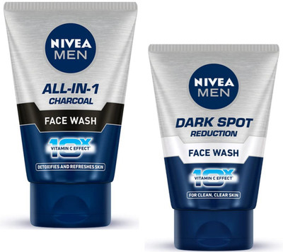 NIVEA All In one & Dark Spot Fw 100ml Set of 2 Face Wash(200 ml)