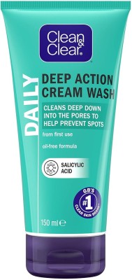 Clean & Clear Daily Deep Action Cream Wash - 150 ml Face Wash(150 ml)