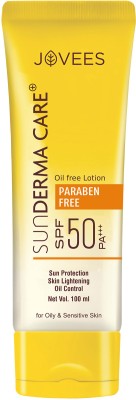 JOVEES Sunscreen - SPF 50 PA+++ Sun Derma Care SPF 50 Oil Free Lotion | For Oily Skin | Sun Protection(100 g)