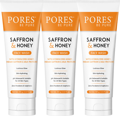 PORES BE PURE Saffron & Honey  for Glowing Hydrating Skin pH Balanced Face Wash(300 g)