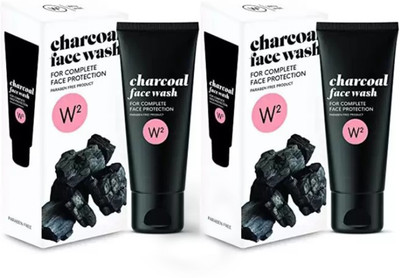 W2 Charcoal Paraben Free For Complete Face Protection  (200 g) Pack of 2 Face Wash(200 g)