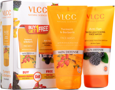 VLCC COMBO KIT OF ANTI TAN & TURMERIC & BERBERIS FACE WASH (150ml*2) Face Wash(300 g)