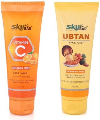 SKYBAR Vitamin C Tube  With Ubtan  (2*100ml) Face Wash(200 ml)