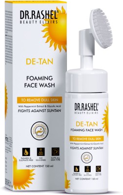 DR.RASHEL De-Tan Foaming FaceWash To Remove Dull Skin With Peppermint Extract & Glycolic Face Wash(150 ml)