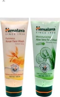 Himalaya Herbals NATURAL GLOW KESAR FACE WASH 100 ML+Moisturizing Aloe Vera  Face Wash(200 ml)