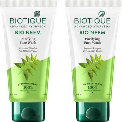 BIOTIQUE Neem 150ml Facewash Set of 2 Face Wash(300 ml)
